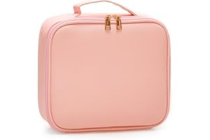 ‎GARSUMISS Travel Makijaż Case PU Leather Profesjonalne kosmetyczne Przypadki pociągów Artysta Torba do przechowywania Makijaż Narzędzia Pudełka Szczotki Torby przedziałami Wodoodporna Odłączany Vrity(Różowy)
