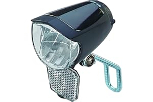 Prophete LED-Scheinwerfer 70 Lux, mit EIN-/Ausschalter, mit Standlicht und Sensorautomatik, Abnehmbarer Reflektor und Nirosta Halter, für Naben-und Seitendynamo, schwarz, one size