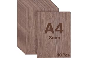 WISYOK plywoodskiva A4, 10 st 3 mm Valnötsplywoodskivor, 300×210 mm