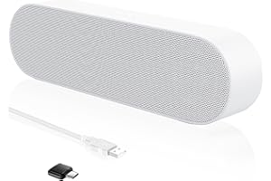 ZETIY Altavoces PC Mini, Altavoces USB Barra de Sonido Portátil con Estéreo Envolvente 3D, Altavoz de Sonido Estéreo para Ordenador, PC de Escritorio, Portátil, Móvil, Tabletas, Computadora - Blanco