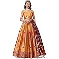 PURVAJA Women's Jacquard Semi-Stitched Lehenga choli(Lihaaz)