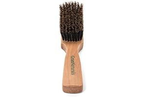 GranNaturals Mens Boar Bristle Hairbrush - Natural Wooden Club Style Hair Brush - Styling Beard Brush for Men with Thin or Thick Hair