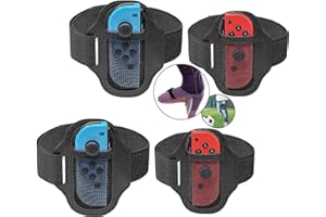 GAMSURFING Leg Strap for Nintendo Switch Sports Play Soccer/for Switch OLED Model Ring Fit Adventure Bundle Leg Fixing Band,Adjustable Adults Elastic Sports Strap for Nintendo Switch Sports(4 Pack)