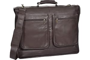 House of Luggage Luxury Real Leather Suit Carrier Business Travel Weekend Garment Dress Suiter Bag HLG829 Brown