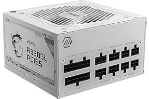 MSI MAG A850GL PCIE5 White Bloc d'alimentation, 850W 80 Plus Gold, Entièrement Modulaire, ATX 3.0, Supporte GPU PCIe 5.0, Ven