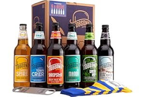 Hobsons Beer Gift Hamper with 6 x 500ml premium bottled beers including special edition Plum Porter, plus beer socks and bottle opener.