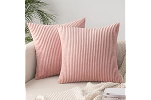SLOZZI 2er Set Kordsamt Kissenbezug Rosa 40x40cm Kissenbezüge Kissenhülle Sofakissen Dekokissenbezug Couchkissen Weich für Sofa Schlafzimmer Wohnzimmer Balkon