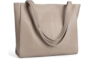 befen Echtleder Handtasche Damen Groß Shopper Tasche mit 14 Zoll Laptopfach, Mode Leder Tote Bag Schule Arbeit Freizeit Henkeltasche mit Reißverschluss