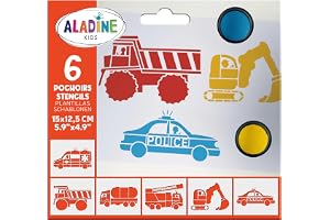 Aladine - 6 stenciler barn fordon