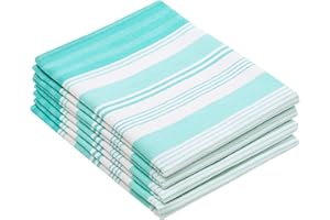 ZOLLNER 4 Strofinacci 100% Cotone, 50x70 cm, a Righe Verde Menta