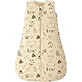 Looxii Baby Sleeping Bag 2.5 TOG 100% Cotton Winter Toddler Sleep Sack Baby Wearable Blanket for Boys and Girls 0-6 Months Black Bear Apricot