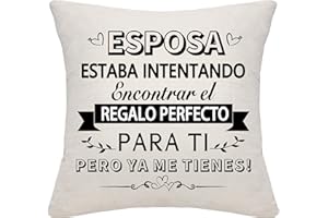 Bommex Fundas de Cojín Divertidas para Esposa de Marido Mejor Regalo para Esposa Cumpleaños San Valentín (Esposa)