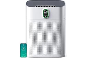 MORENTO Smart Air Purifier for home Large Rooms up to 1076 ft², Wi-Fi and Alexa compatible, Auto Mode, Quiet Mode 24dB, HEPA Filter Removes Dust, Pollen, Smoke, 1 Pack + 3 Modes