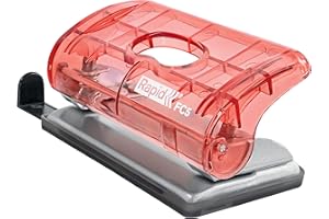 ESSELTE Essente Rapid Mini Perforatrice a 2 Fori Compatta, Capacità 10 Fogli, Utilizzabile a Casa e in Ufficio, Gamma Colour'Breeze, 91 mm x 43 mm x 192 mm - Corallo