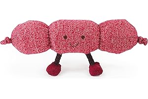 Rosewood Pluszowa i linowa kiełbasa Sergio, interaktywna zabawka dla psa, 14,5 cm, czerwona