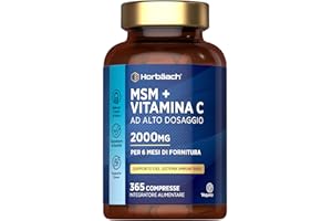 HORBÄACH MSM Integratore 2000mg con Vitamina C | 365 Compresse Vegane per Oltre 6 Mesi | Metilsulfonilmetano con Acido Ascorbico ad Alto Dosaggio | MSM Capelli Ossa e Sistema Immunitario | Horbaach