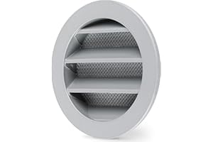 calimaero WSGG Wetterschutzgitter 80 mm Lüftungsgitter mit Insektenschutz (Lochmaß 2x2mm) / Aluguss/rund/lackiert silbergrau