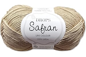 Frida's Wollhaus Drops Safran Coton pour bébé - 50 g - Fil d'été, tricot, crochet - 43 couleurs (21 - Camel)