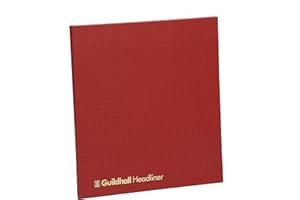 Exacompta - Ref 48/6-12Z - Guildhall - Headliner Case bound Hardback Account Book, 298 x 273mm, 6 Debit and 12 Credit Column, 80 Pages, Burgundy Vinyl Cover, Traditionally Sewn
