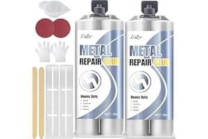 LIMINO Metallkleber - 100ml Metallkleber Extra Stark, 2k Flüssigmetall Kleber zum Reparieren des Rissischen Metalls, Keramik, Kunststoffs, Holz, Metalllegierungen - Metallkleber Hitzebeständig, Wasserdicht