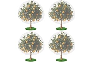 CAKKVDE 4 Pack Fruit Tree Netting, Bird Netting for Garden, Insect Mesh Net with Drawstring, Plants Fine Mesh Cover Nets for Vegetables Fruit Strawberry Bush (100x150cm)