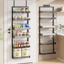 UMDONX Organizer Da Porta 8 Ripiani Regolabili – Scaffale Salvaspazio Per Cucina E Bagno, Nero