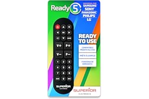 SUPERIOR ELECTRONICS Ready5 (Samsung, LG, Philips, Sony, Panasonic) uniwersalny pilot zamienny, gotowy do użycia