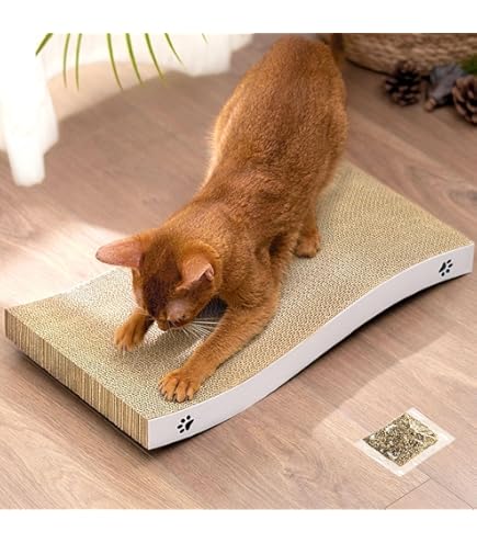 Nekosan L-förmiger Kratzbaum Für Katzen - Mit Ballspielzeug 60x40 Cm