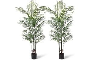CROSOFMI Planta Artificial Areca Palmera Grande 150 cm Arbol Artificial Plastico Interior y Exterior Hogar Salon Dormitorio Balcón Moderno Decorativas (2 Pack)