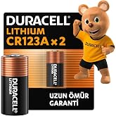 Duracell Cr123 Y&uuml;ksek G&uuml;&ccedil;l&uuml; Lityum Pil (2&rsquo;Li Paket) 3V (Cr123A / Cr17345) &ndash; Uzun Kullanım &Ouml;mr&uuml; &ndash; Kameralarda, Duman Dedekt&ouml;rl