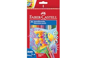 Faber-Castell 114437 - Set di matite colorate Classic Colour, matite acquerellabili, 36 pezzi, a prova di rottura, pennello incluso
