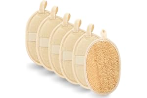 AUXSOUL Luffa Schwamm 6 Stück - Peeling Pad für Gesicht und Körper - Rundes Bad Dusche Luffa für Reinigung und Hautpeeling - Badeschwamm für Männer Frauen Dusche Bad und Spa