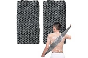 DALAETUS 2 Pièces Gommage du Japonais Set, Serviette Exfoliant pour le Dos, Débarbouillettes pour Homme Femme (Noir)