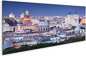 islandburner Tableau sur toile Rome, horizon, soir, italie Cadre Affiche Poster Murale Tableaux