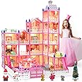 TopGift Dollhouse, Dream House Dollhouses Gifts for Girls, Doll House Playhouse Toys, 5 Stories 15 Rooms Doll Houses Dolls House for 4 5 6 7 8 9 10 Year Old Girls