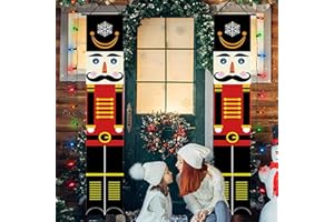 NHYDZSZ Dziadek do orzechów, baner bożonarodzeniowy, dziadek do orzechów, baner, dekoracja bożonarodzeniowa, baner, Boże Narodzenie, weranda, tabliczka na drzwi wejściowe, werandę, imprezę dla dzieci,