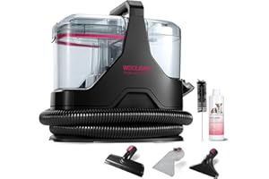 ‎WECLEAN WECLEAN C3 Nasssauger Polsterreiniger Gerät,Fleckenreiniger für Teppiche, Sofas, Treppen, Fenster, Spiegel, Polstermöbel, Autos, 600 Watt, 15KPa,Schwarz/Rosa
