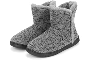 XINCHIUK Hausschuhe Winter Pantoffeln Stiefel Hüttenschuhe Damen Wärmepantoffeln Plüsch Slipper Herren Flacheschuhe Hohe Gefüttert Wärmehausschuhe Geschlossene Hüttenstiefel Gummisohle rutschfest Puschen