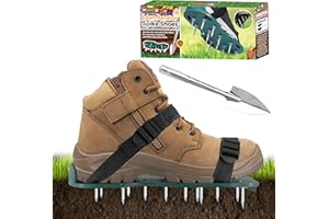 MY GARDEN OUTDOOR LIVING My Garden Lawn Aerator Shoes with Stainless Steel Shovel Unisize Grass Aerating Shoes With 13 Heavy Duty Spikes & Adjustable Straps Grass Aerator for Lawn Metal Spike to Aerate Soil (Green)