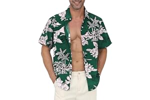 Gavliuu Chemise Hawaiienne Homme Manches Courtes Imprimé Tropical Léger Plage Décontracté(S-4XL)