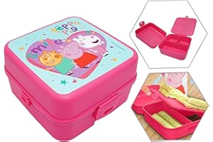 HOVUK Peppa-Pig Lunch Box 14 cm, contenitore per il pranzo in plastica per bambini, adatto al microonde e alla lavastoviglie, per bambini e ragazze dai 3 anni in su