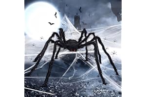 WTZWYFWJ Ragno Peloso,250cm Ragno Peloso Gigante,Con Ragnatela Da 60g E 10 Ragno Piccolo,Decorazione Ragno Di Halloween,Gambe Pieghevoli,Per Halloween, Decorazione Inquietante per Interni, Esterni E Cortili