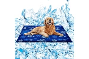 JINGTOPS Chien de Tapis de Refroidissement, 60x45 cm Tapis Rafraichissant pour Chien Pet Cooling Mat avec Gel Non Toxique, Auto Rafraîchissant pour Animaux de Compagnie Chats, Chiots, Humains