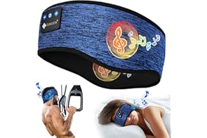 ZUMUSEN Bandeau Ecouteurs pour Dormir,Bandeau Bluetooth Casque Sommeil Ecouteurs Bluetooth sans Fil avec Ultra-Fins HD Stéréo Ecouteur Running pour Entraînement Sportif, Jogging,Yoga,Voyage