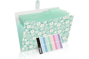 KONVINIT Cartella Portadocumenti a4 Modello floreale Cartelle Soffietto Portadocumenti Espandibil Documenti Organizer con 6 Tasche Portadocumenti a4 Bambina Capacità elevata