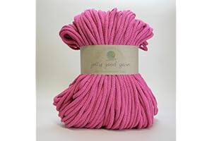 5mm Braided Macrame Cord Rope by Jolly Good Yarn, Soft Recycled Cotton, 100m (500g), Wall & Plant Hangers, Textile Jewellery, Decorations (Colyton Pink)