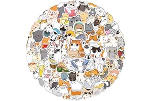 BKRDTY 100 Piezas Pegatinas para Gatos Lindos Pegatinas de Animales Graffiti Vinilo Sticker para Calendarios Portátil Maleta Coche Monopatines Bicicleta Casco