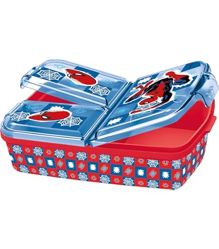 Zak Designs Spiderman Lunchbox-Set Mit Wasserflasche – Rote Marvel Brotdose Für Kinder