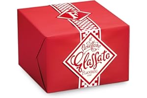 FLAMIGNI, Panettone Artesanal Glaseado Tradicional con Naranja Confitada y Pasas de Sultana, Glaseado con Azúcar, Avellanas y Almendras, Paquete con Cinta, 1 kg