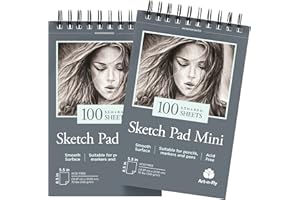 ART-N-FLY Zeichenblock 200 Blatt Skizzenbuch A5 214 x 22 cm – Skizzenblock Glattes Papier Spiralbindung – Mal und Zeichenblock Skizzenpapier zum Zeichnen mit Bleistift, Kohlestift und Marker